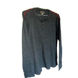 G. H. Bass & Co Gray Long Sleeve Waffle Knit Henley Sweater Mens Size XXL